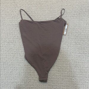 Brown skims Spaghetti Strap Bodysuit
